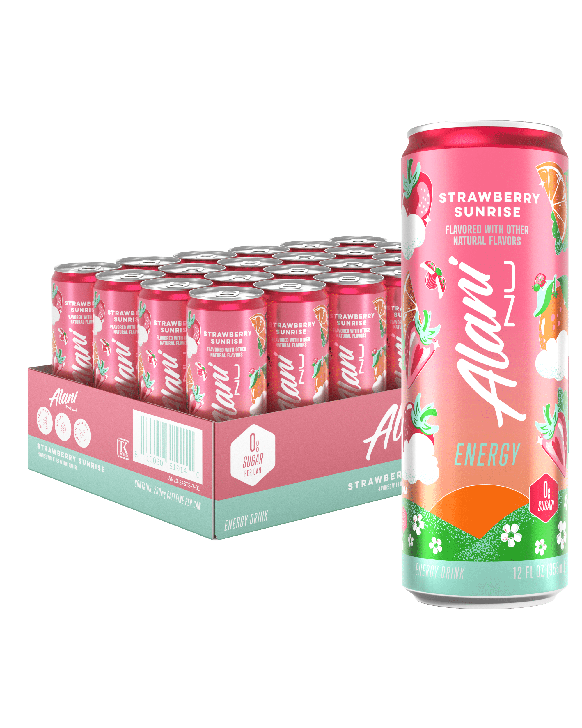 Energy Drink Strawberry Sunrise 12oz 24 Pack