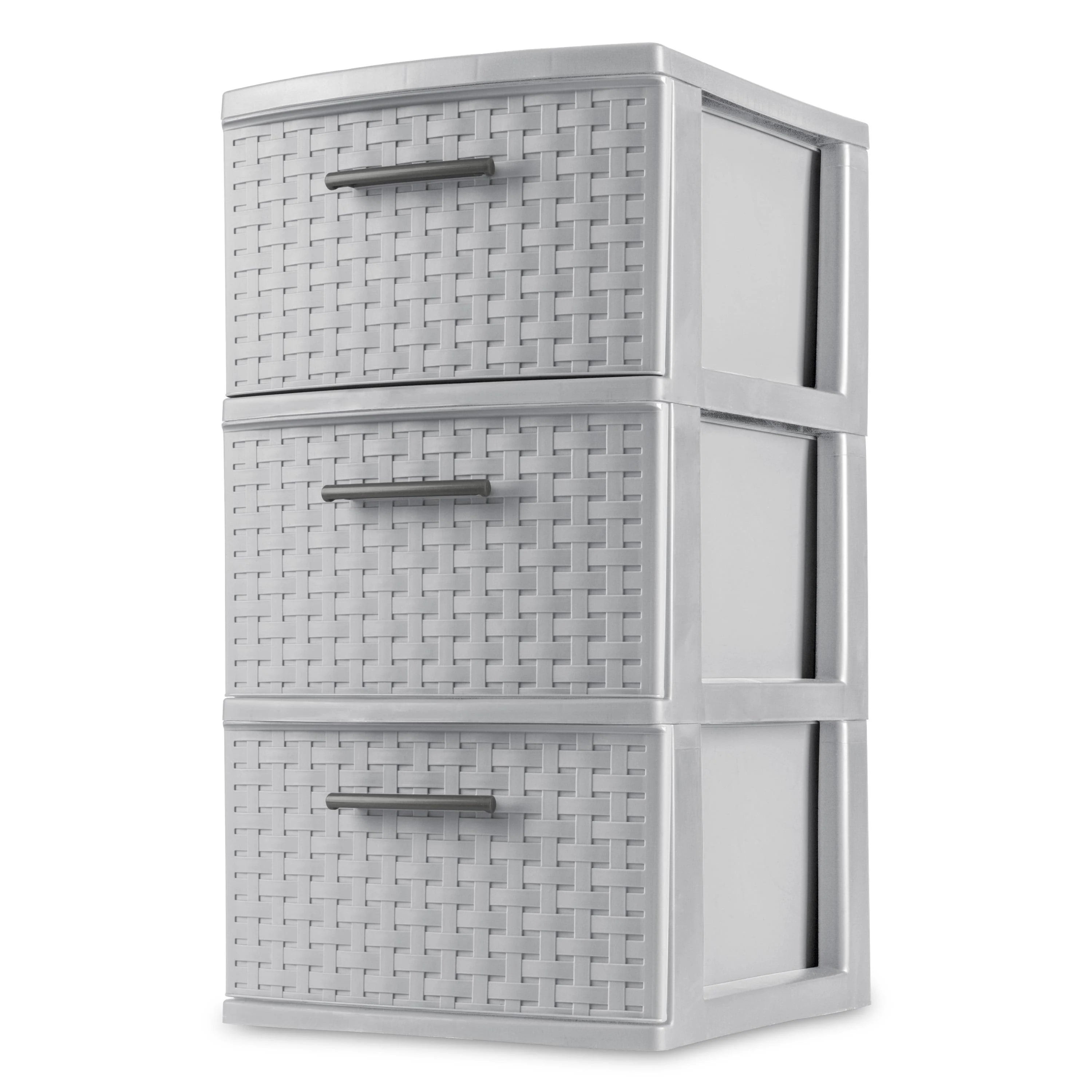 Sterilite 3 Drawer Weave Tower Cement