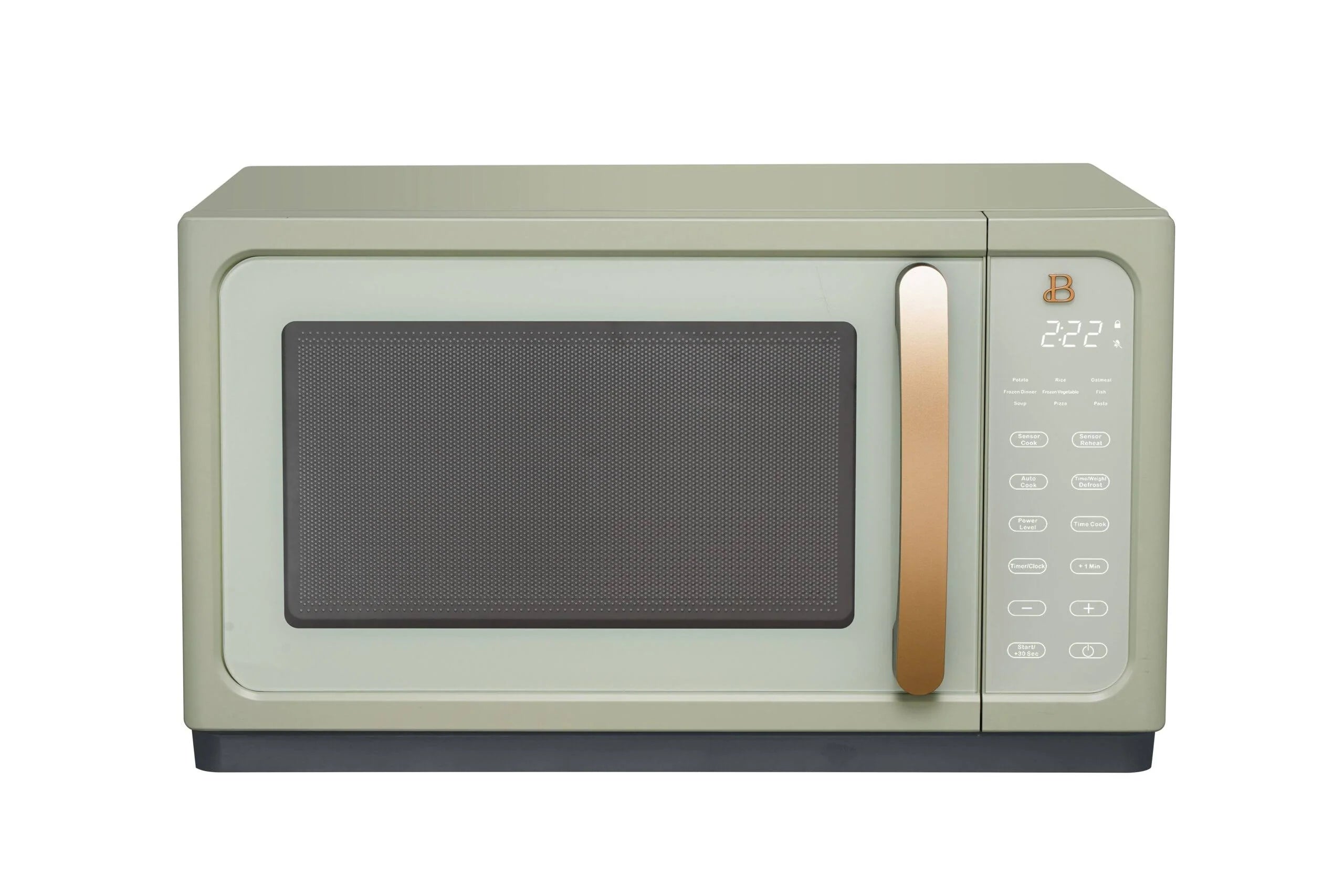 Beautiful 1.1 Cu ft 1000 Watt, Sensor Microwave Oven, Sage Green by Drew Barrymore