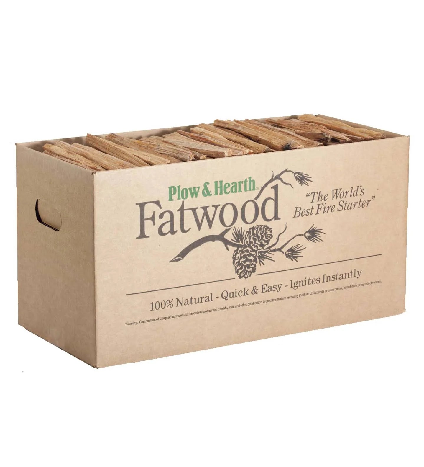 Plow & Hearth Fatwood Fire Starter, Blacks & Grays - 35 lb box