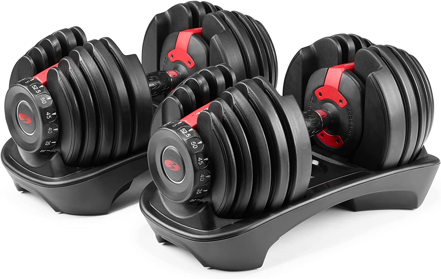 Bowflex SelectTech 552 Adjustable Dumbbells Pair - 5 to 52.5 lbs Weight Range, Replaces 15 Sets