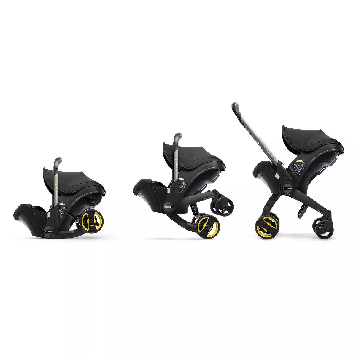 Doona Infant Car Seat & Stroller, Nitro Black - 5-Point Harness, Anti-Rebound Bar, TUV/FAA Approved