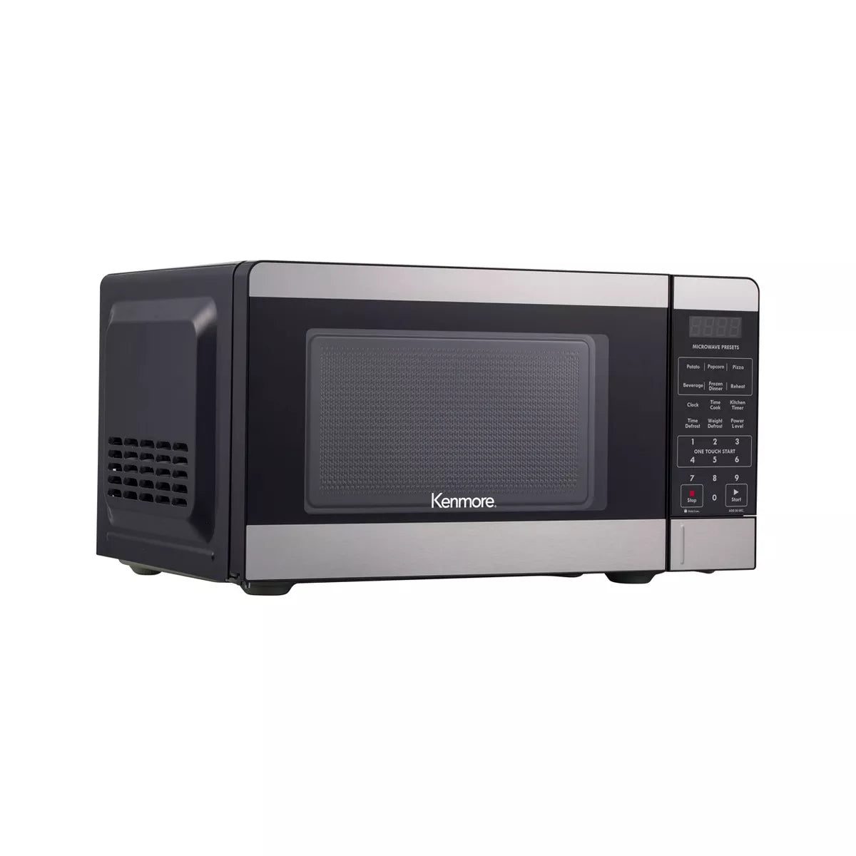 Kenmore 0.7 Cu Ft Stainless Steel Countertop Microwave Oven, 700W, Digital Display, 10 Power Levels