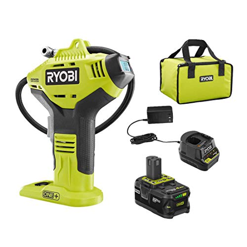 RYOBI ONE+ Cordless High Pressure Inflator with Digital Gauge & Battery