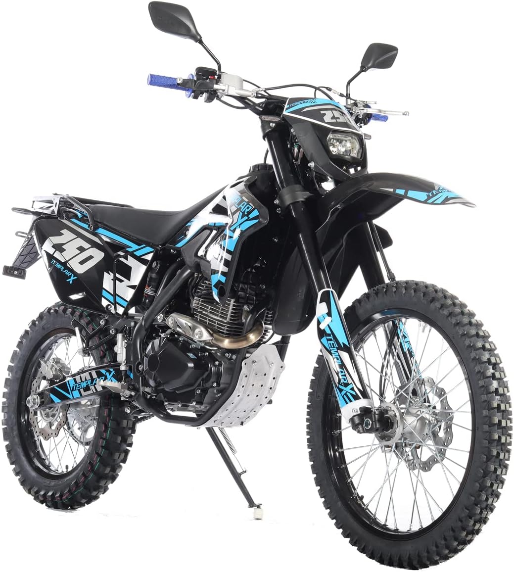 X-PRO Templar X 250cc Dirt Bike, Zongshen Engine, 6-Speed, LED Lights, 21"/18" Alloy Wheels, 9L Tank, Off-Road Motorcycle